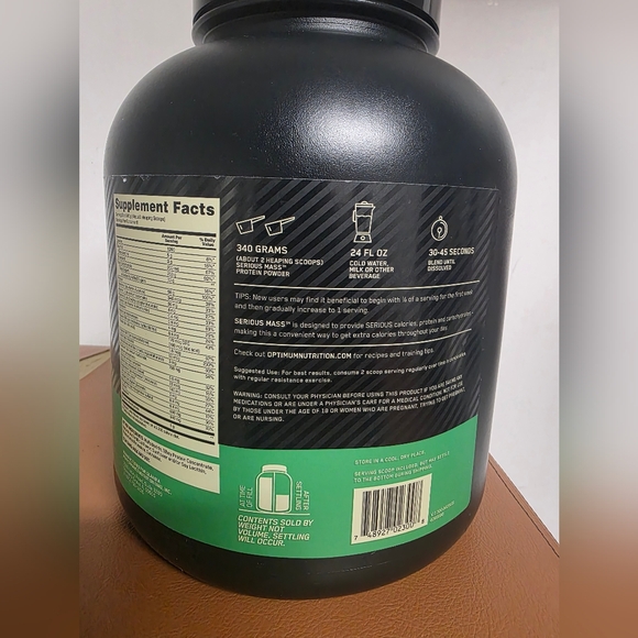 Optimum Nutrition SEALED! NIB! Serious Mass Vanilla Protein Powder. 6lbs. R2S!! - Picture 6 of 10